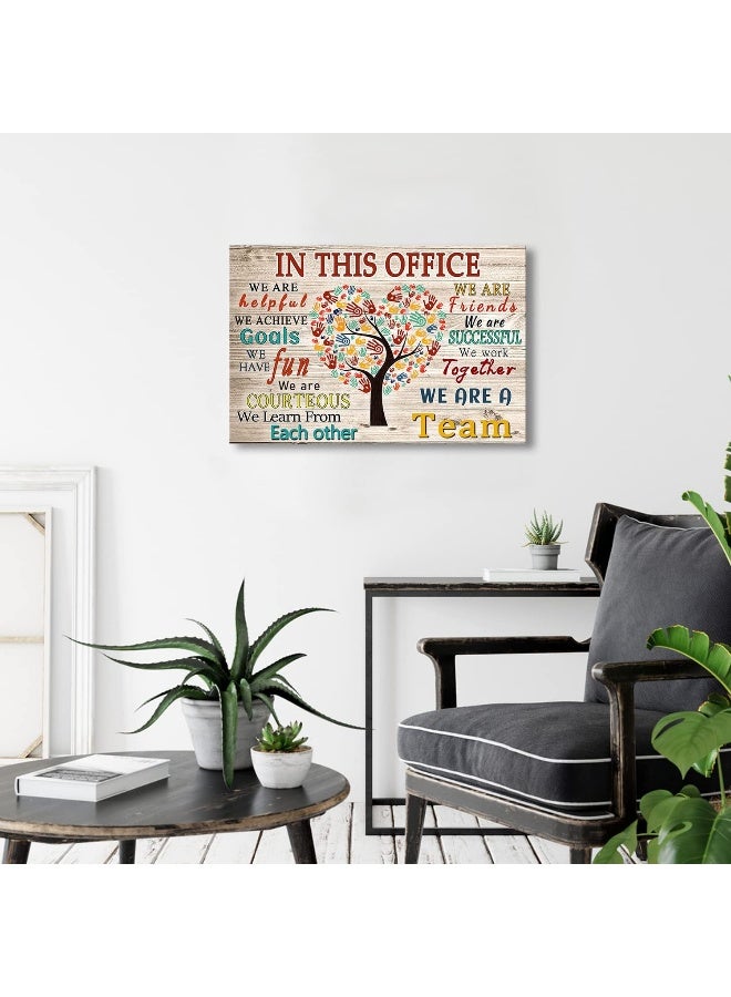 WHAOMIOT In This Office We Are A Team Inspirational Wall Art Positive Modern Decor Poster Canvas Print 24x16 Inch Frame Ready To Hang - Image 4