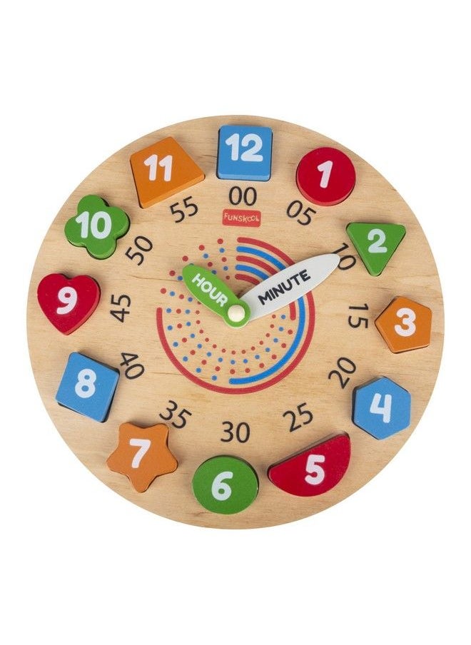 giggles - My Clock Shape Sorting Clock Puzzle Teaches Timeshapes And Numbers 3 Years & Above Preschool Toys Multicolor - Image 1