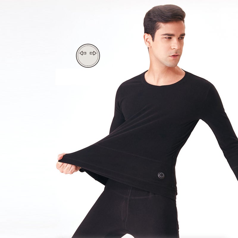 ملابس دافئة منسخنة مقاس XL سوداء - تسخين ذكي لـ8 مناطق بتقنية تسخين الكربون الألياف الأشعة تحت الحمراء البعيدة، التحكم في الحرارة عبر تطبيق لاسلكي، للمناطق الجسدية المتعرضة للبرودة، الأنشطة الخارجية، والارتداء اليومي - Image 4
