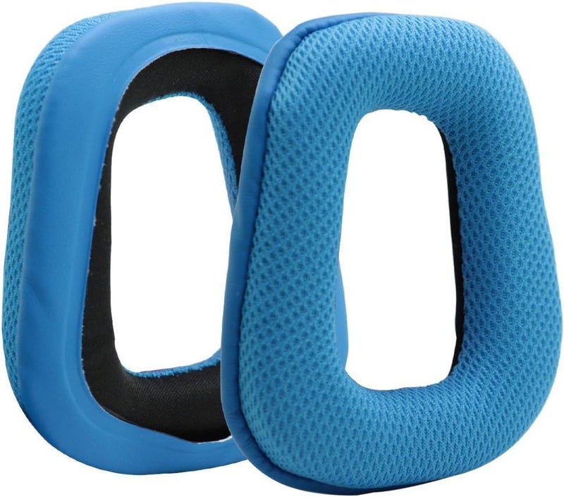 Mmobiel وسادات أذن بديلة لسماعات الألعاب Logitech G35 G935 G933S G933 G930 G635 G633S G633 G533 G433 G432 G431 G430 G332 G233 G231 G230 من MMOBIEL وسادات أذن من قماش شبكي باللون الأزرق - Image 2