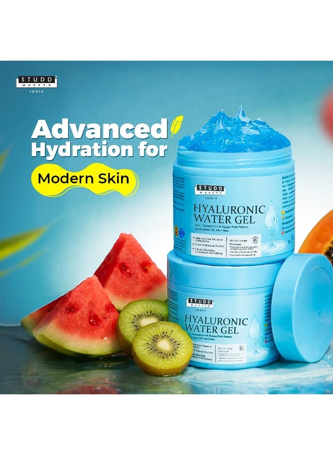 Studd Muffyn | 30 Days Hyaluronic Water Gel Face Moisturizer Combo | Pack of 2 | Oil Free Hydrating Gel with Hyaluronic Acid, Kiwi & Papaya | Lightweight Non Sticky l for All Skin Types (Men & Women) - Image 3