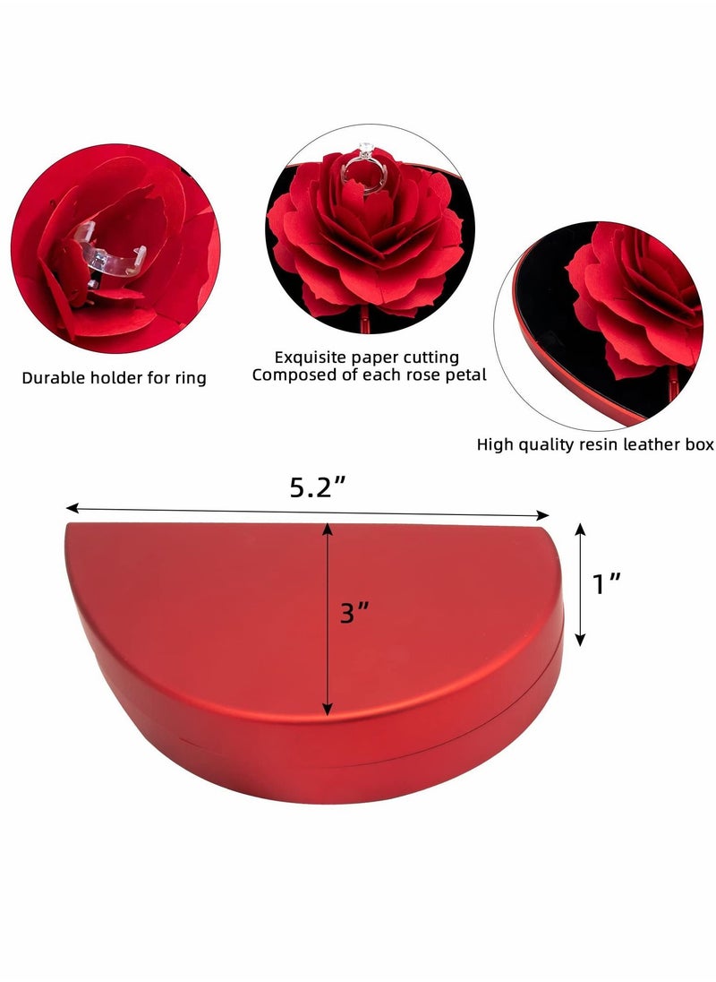 Y&D - Ring Box, Engagement Rose Surprise Jewelry Storage Holder for Woman as Proposal Wedding Gift Case in Valentine's Day - Image 1