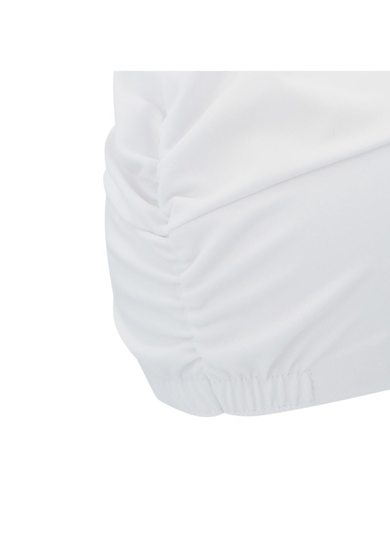 Joss White textile beanie Swimming Cap  One Size, Comfortable Fit, Ideal For Pool, Water Parks & Open Water, Stylish Design, Secure Hair Protection - Image 4