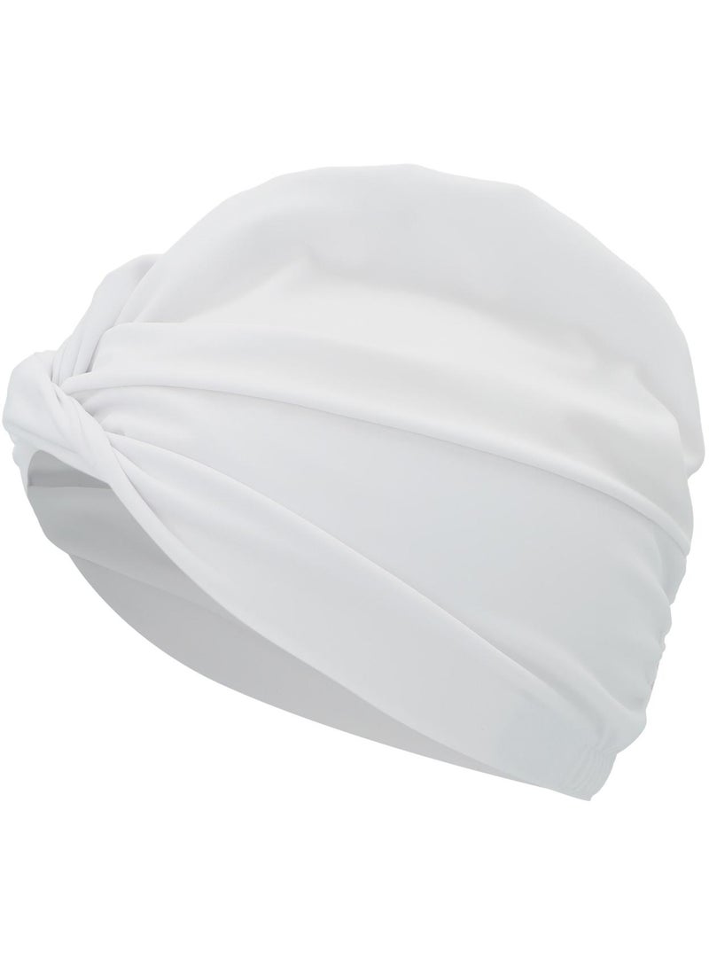 Joss White textile beanie Swimming Cap  One Size, Comfortable Fit, Ideal For Pool, Water Parks & Open Water, Stylish Design, Secure Hair Protection - Image 2