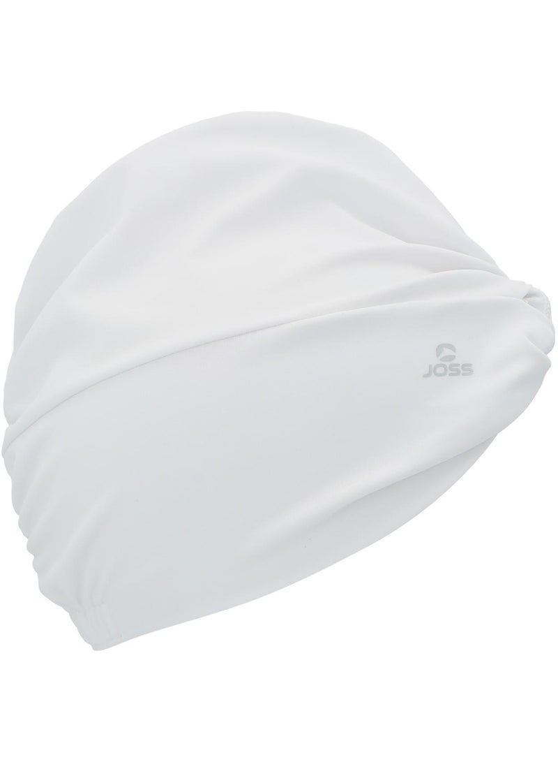 Joss White textile beanie Swimming Cap  One Size, Comfortable Fit, Ideal For Pool, Water Parks & Open Water, Stylish Design, Secure Hair Protection - Image 3