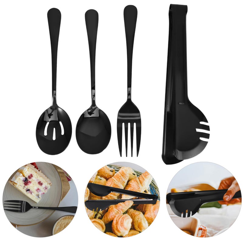 Stainless Steel Serving Utensils Set 6 Piece Ergonomic Lightweight for Buffet Party - Image 5