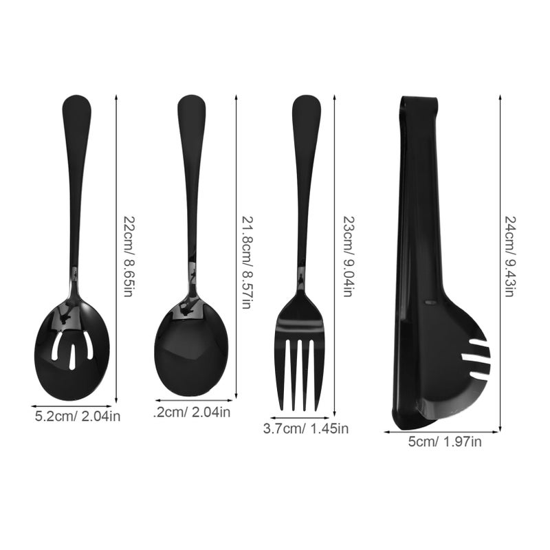 Stainless Steel Serving Utensils Set 6 Piece Ergonomic Lightweight for Buffet Party - Image 3