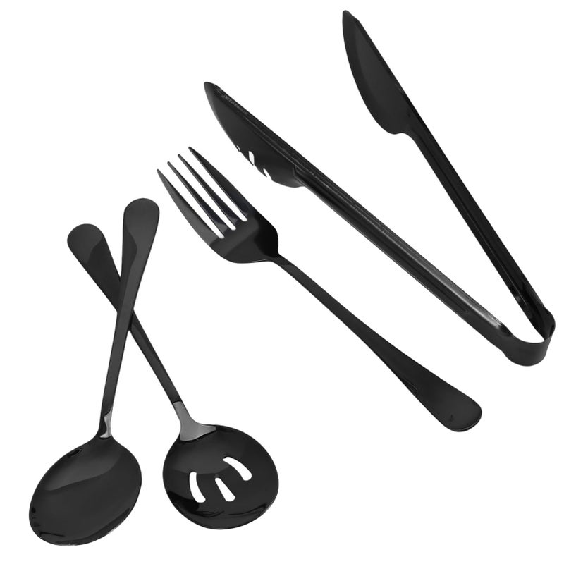 Stainless Steel Serving Utensils Set 6 Piece Ergonomic Lightweight for Buffet Party - Image 2