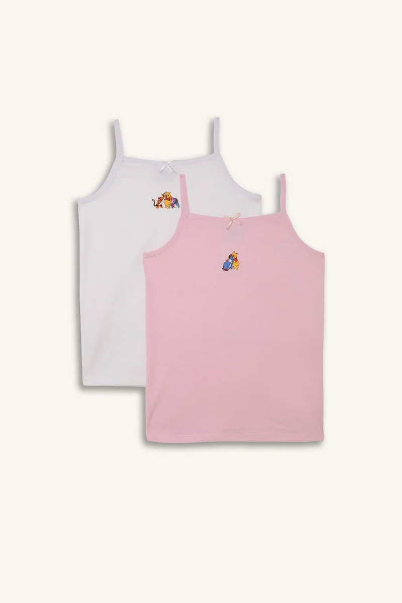 ديفاكتو Girl 2 piece Regular Fit Winnie The Pooh Licensed Animal Print Tank Top