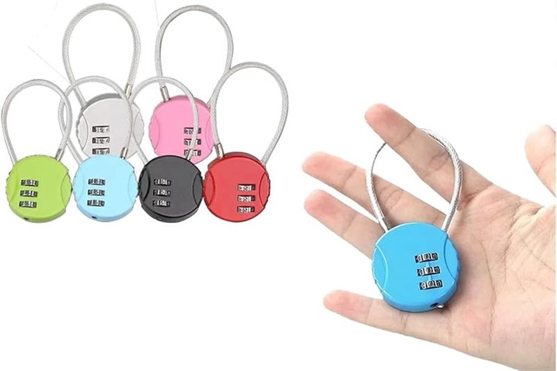 Blue 3 Digit Combination Padlock For Luggage Suitcase Drawer Metal Code Lock - Image 3
