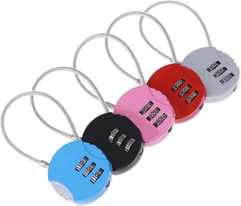Blue 3 Digit Combination Padlock For Luggage Suitcase Drawer Metal Code Lock - Image 4