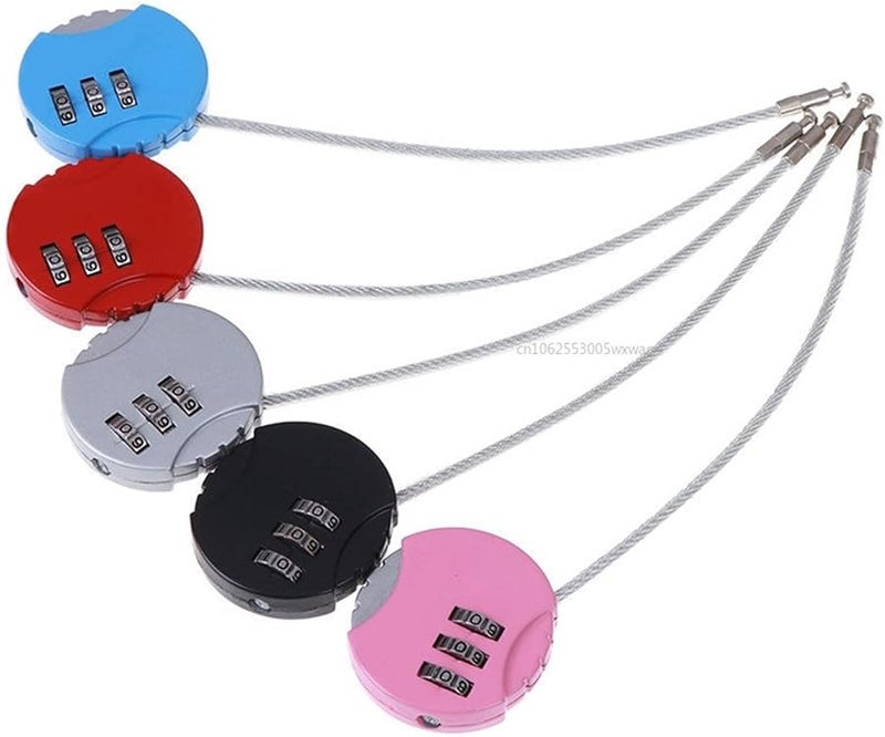 Blue 3 Digit Combination Padlock For Luggage Suitcase Drawer Metal Code Lock - Image 5