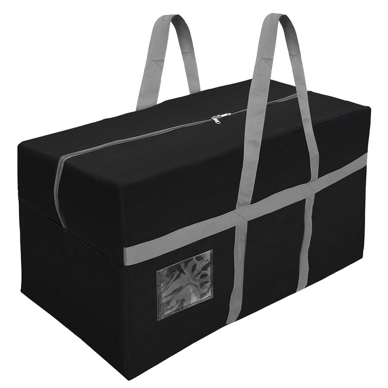 SNDIA Extra Large 128 L Nylon Moisture Proof Multipurpose Heavy Duty Storage Bag for ToysStationeryBlanketsClothesMoving Bags With Strong Reinforced Handles Rectangular Black80x40x40 cm - Image 1