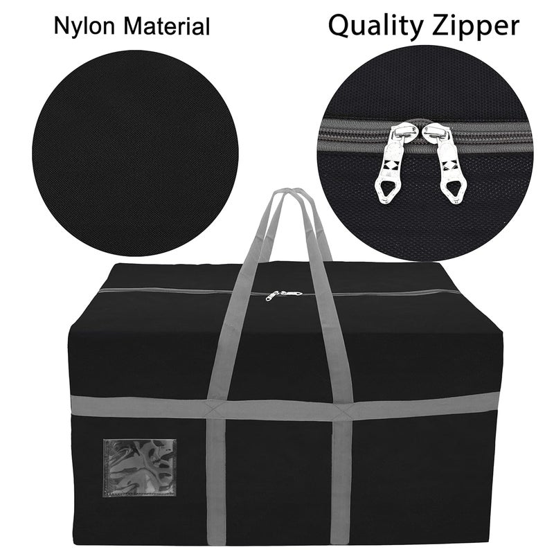 SNDIA Extra Large 128 L Nylon Moisture Proof Multipurpose Heavy Duty Storage Bag for ToysStationeryBlanketsClothesMoving Bags With Strong Reinforced Handles Rectangular Black80x40x40 cm - Image 4