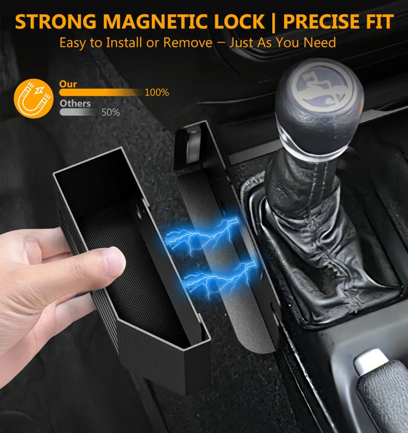 Eamplest Upgrade Magnetic Metal Gear Shift Center Console Organizer for Jeep Wrangler Accessories and Jeep Gladiator JL JLU 2026 2025 2024 2023-2018 Rubicon Sahara 4xe Storage Box Tray,US Flag Log - Image 2