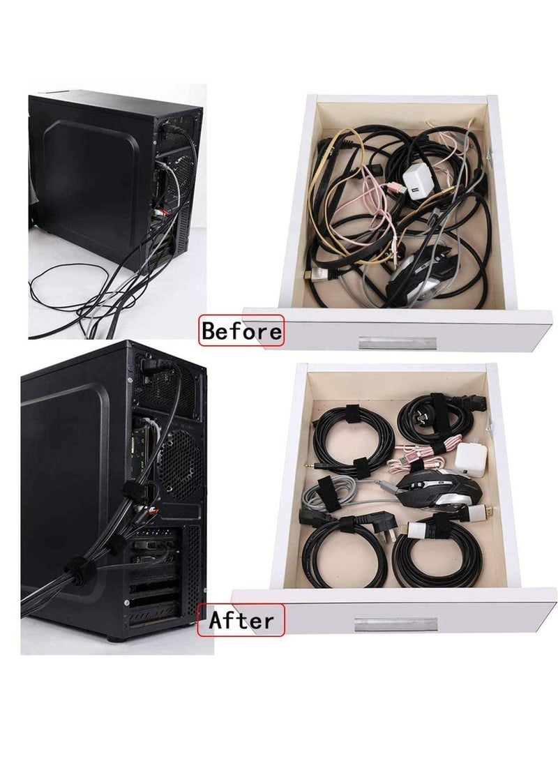 Cable Straps, Reusable Cable Ties, 2 rolls Adjustable Multipurpose Hook and Loop Securing Straps for Cord Management  - Image 2