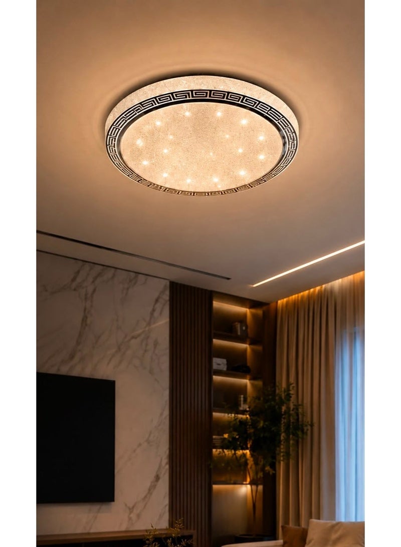لامبارا ثريا سقف مودرن دائرية (بلافون) 96 واط، إضاءة LED بتصميم عصري فاخر – مناسبة لغرف المعيشة والمجالس - Image 1