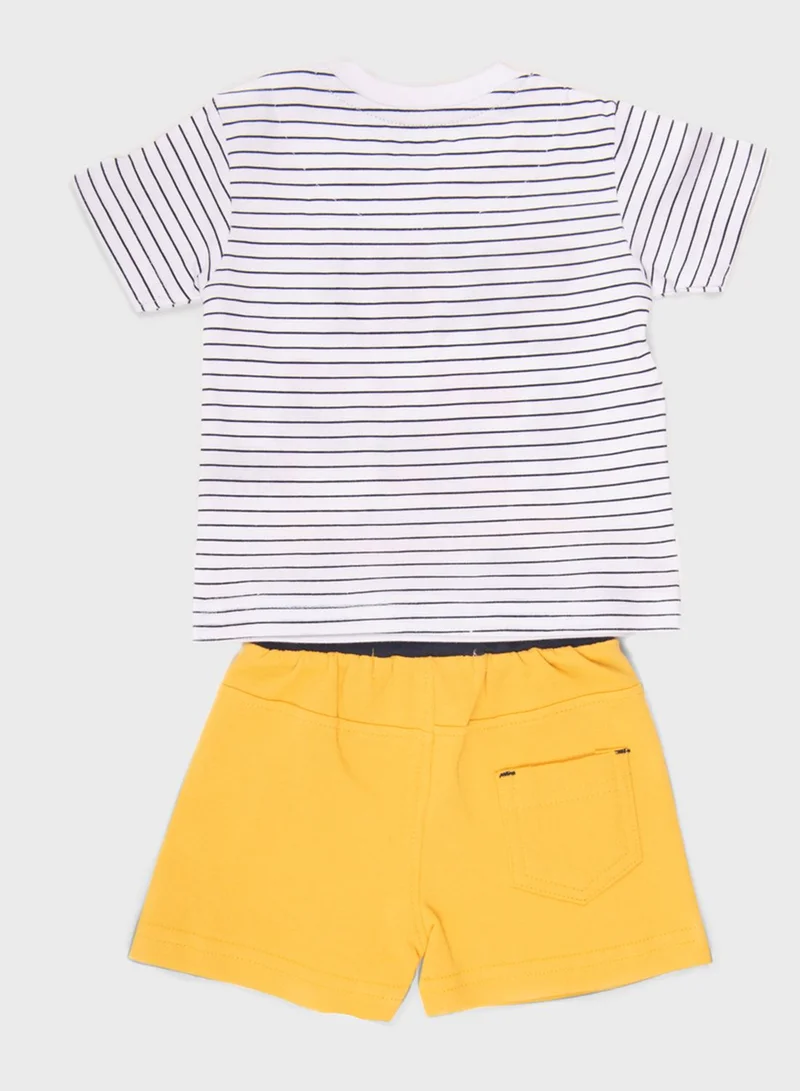 Babybol Infant Graphic T-Shirt + Shorts Set