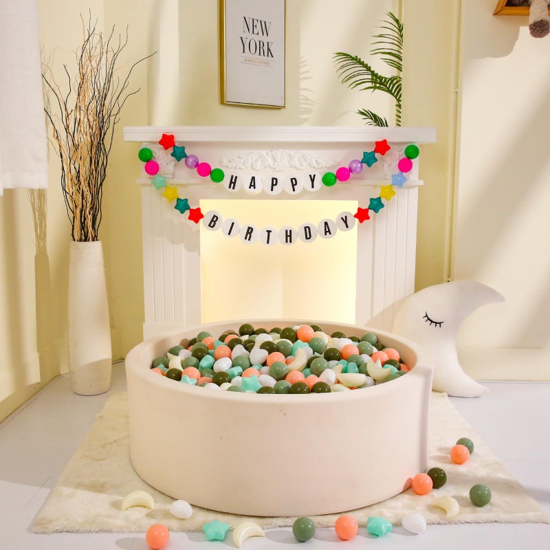 GOGOSO Star Heart Moon Ball Pit Balls  Shaped Play Balls for Ball Pit  100 200 500 1000 Crush Proof Bpa Free Kids Toddler Baby Pastel Pelotas Refreshing Green Orange-Pink  100 - Image 5
