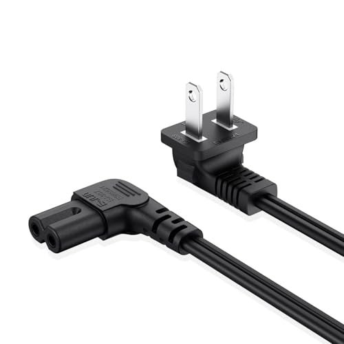 IJP 10FT Longer TV Power Cord Replacement for Samsung TV 24" 32" 40" 43" 48" 49" 50" 55" 60" 65" 75", UN40 UN43 UN48 Charger Cable, 90 Degree Angled 18AWG 2-Prong to L-Shaped C7 Samsung Power Cord - Image 1