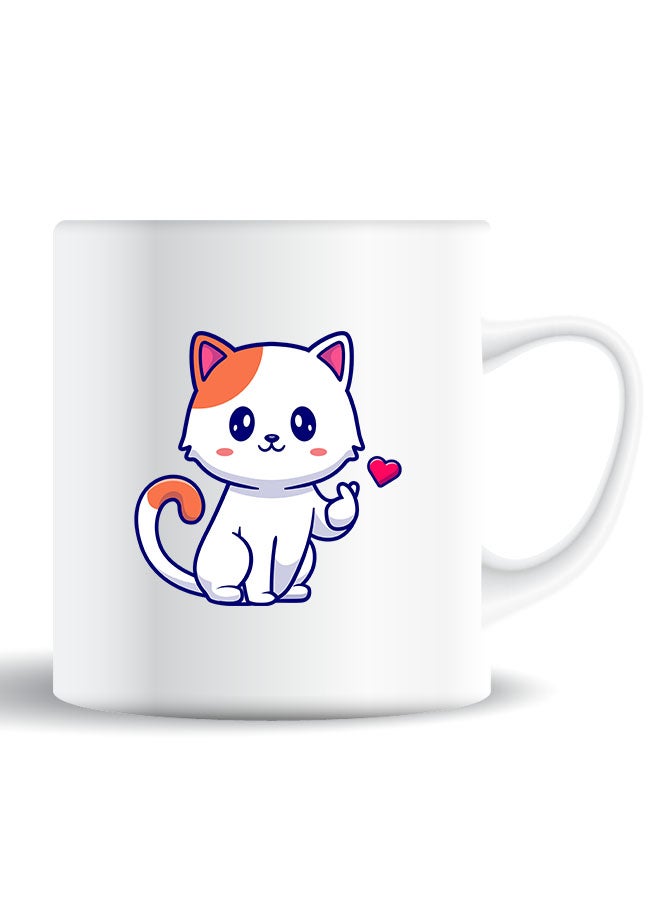 Theodor Premium Quality Two Sided Printed Coffee Mug Tea Cup Cat Love For Home Office, Kids Men Women - Image 1