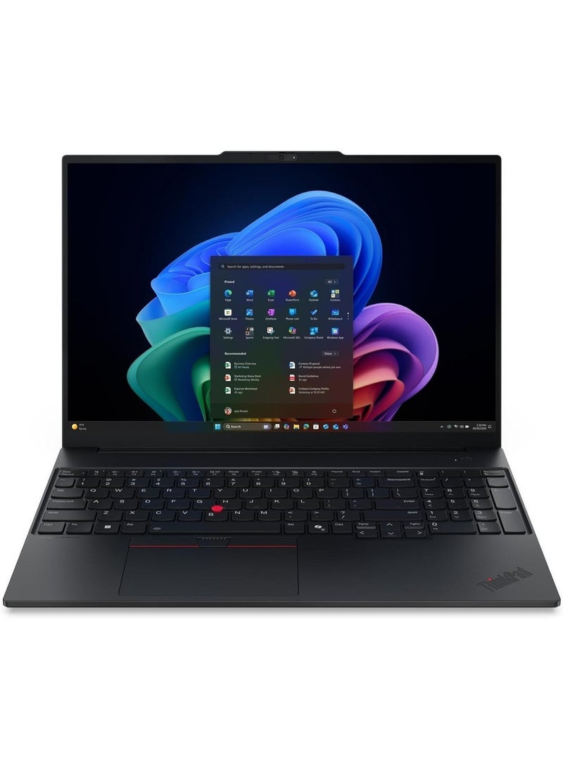 لينوفو Lenovo ThinkPad E16 Gen 3 Laptop, 16" WUXGA IPS Display, Intel Core Ultra 7 258V, 32GB LPDDR5X RAM, 2TB SSD, Intel Arc Graphics 140V, Backlit English Keyboard, Black English black - Image 1