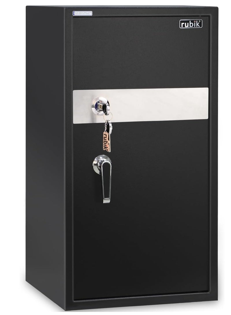 Rubik Safe Box Large with Key Lock, Secure Locker for Money Files folder Documents Jewelry Home Office RB75K (Size, 75x40x40cm) Black  - Image 1