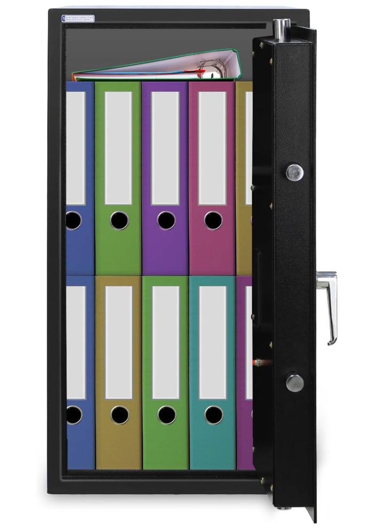 Rubik Safe Box Large with Key Lock, Secure Locker for Money Files folder Documents Jewelry Home Office RB75K (Size, 75x40x40cm) Black  - Image 4