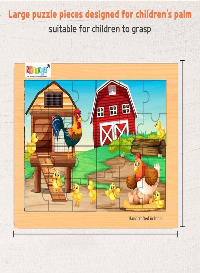 SHANAYA Durable Wooden Jigsaw Puzzles for Kids - 2 Sided Puzzles - 72 Pieces Colourful Wooden Puzzles (Farmer with Poultry Animals + Hen Farm)(Pack of 1) - Image 4