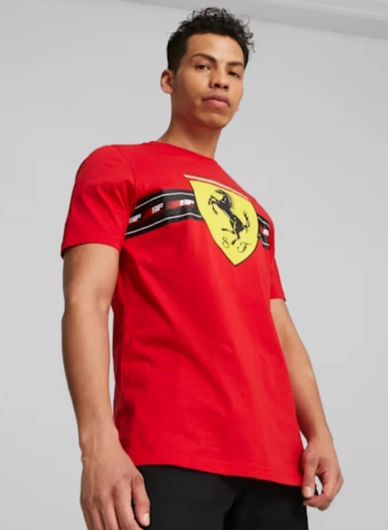 Scuderia Ferrari  Scuderia Ferrari Race Big Shield Men's Tee for Men | Best Price UAE