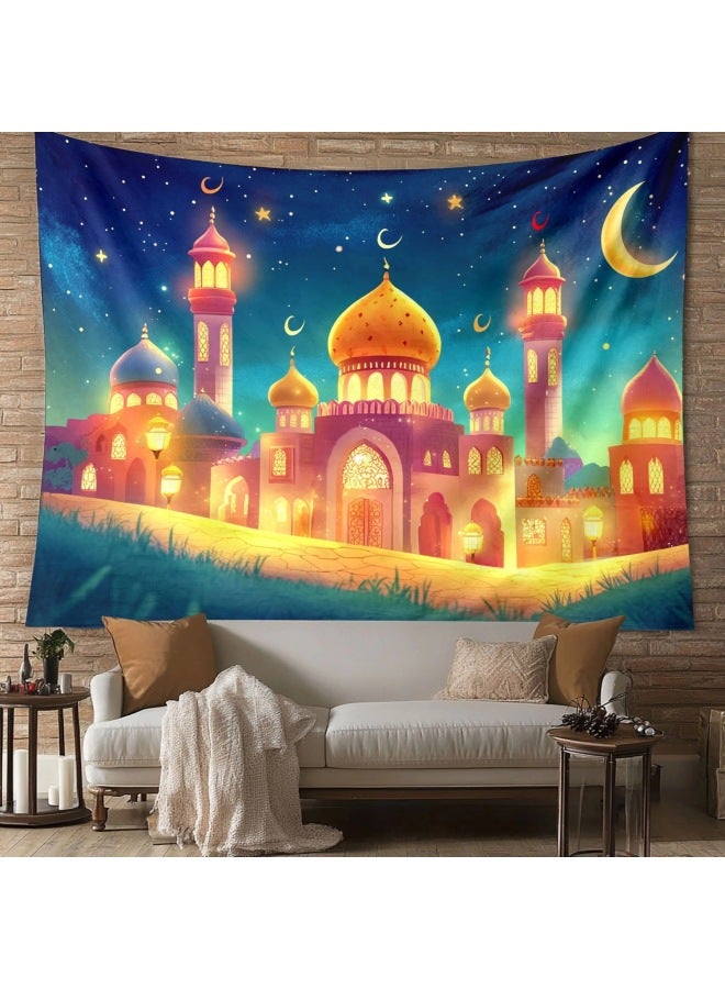 لافتة عيد مبارك - قماش خلفية للعيد - 11، 180×230 (قماش مصقول مستورد) - لوازم الحفلات، ديكور حائط منزلي، هدية العيد - Image 1