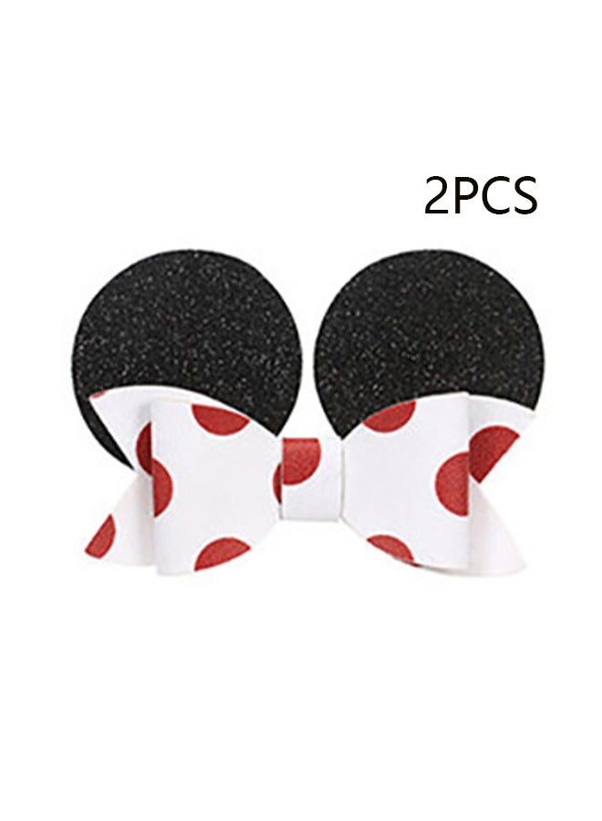 2 Pcs Hair Bows with Alligator Clips - Colorful and Safe Hair Accessories for Baby Girls, Toddlers, and Kids - Image 1