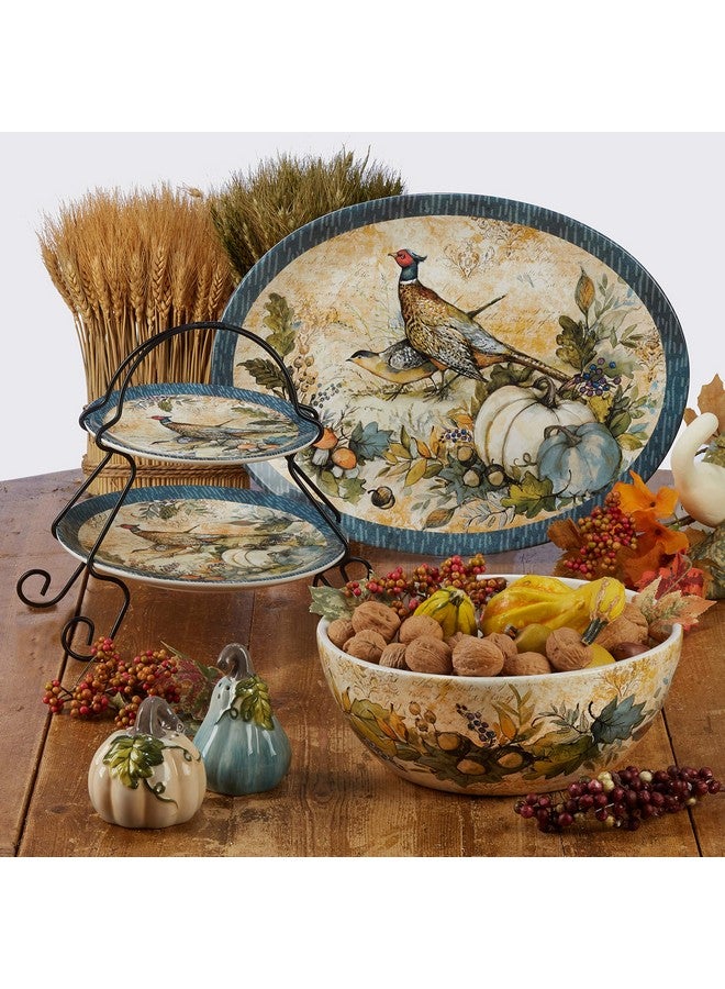 Certified International Certified International Harvest Gatherings 9" Salad/Dessert Plates, Multicolor, Medium, Set of 4  - Image 4