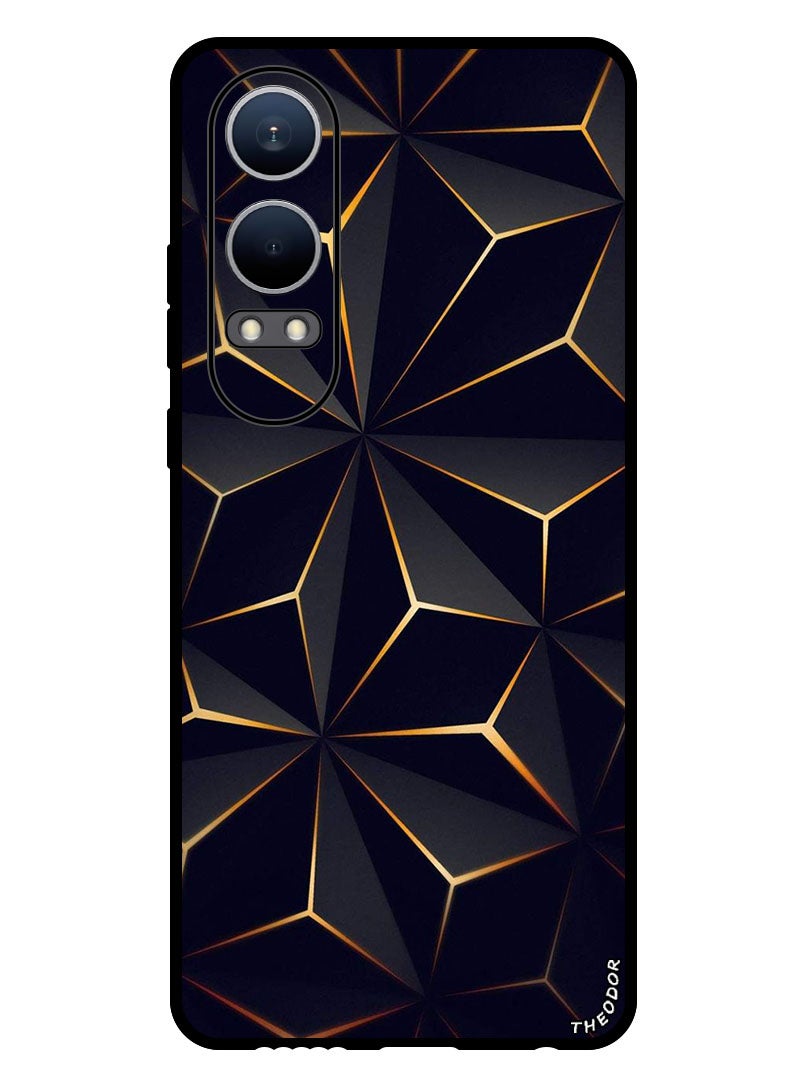 Theodor Protective Case Anti Scratch Shock Proof Bumper Cover For Oppo K12x (China) Black Gold Patter - Image 1