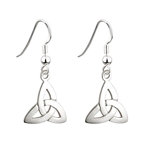 Failte Trinity Knot Earrings Sterling Silver Celtic Irish Drop Made in Ireland - Image 1