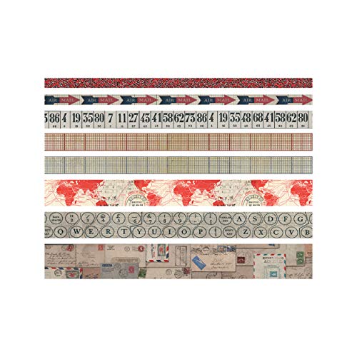 Tim Holtz Design Tape Idea-Ology, Postal, 8 Adhesive Rolls, Various Sizes (TH93357) - Image 1