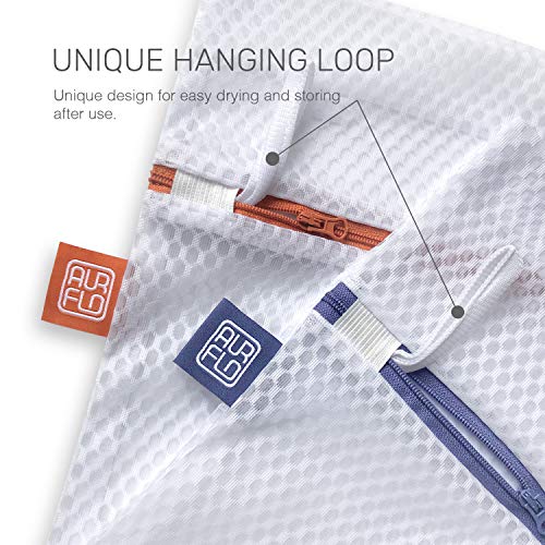 AURFLO Mesh Laundry Bags for Delicates – 2 XLarge Durable Net with Anti Rust Zipper, Hanging Loop-Garment Safe Wash Bags and Organizer for Washing Machine, Lingerie, Jacket, Bra, Shoes, Sweater, Travel. - Image 5