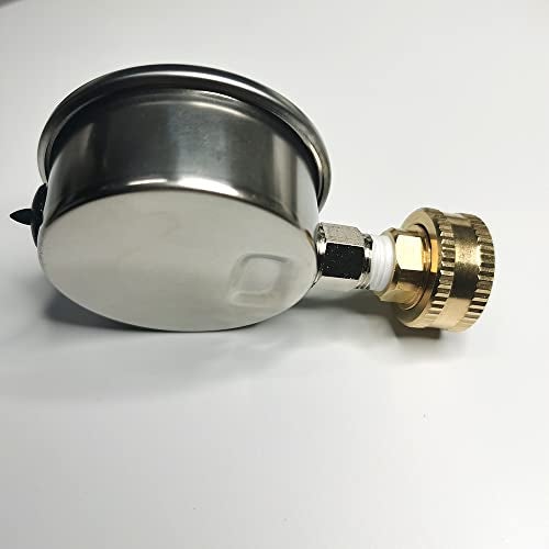 YZMSZ Stainless Steel 304 Liquid Filled Water Pressure Test Gauge,0-220psi, 2-1/2" Dial Display,Oil Gauge.Female 3/4" GHT Garden Hose Thread. - Image 4