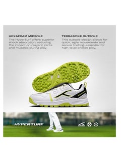 هندرد حذاء كريكيت HyperTurf | للجنسين | مسامير مطاطية TerraSpike | جلد نباتي/رغوة سداسية | خفيف الوزن ومتين للغاية | لوحة دعم مدمجة للاستقرار  - Image 5