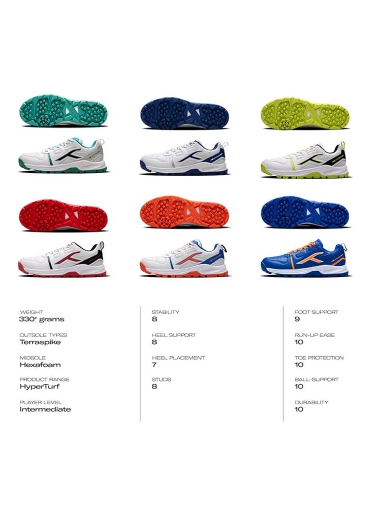 HUNDRED - HyperTurf Cricket Shoes | Unisex | TerraSpike Rubber Studs | Vegan Leather/HexaFoam | Lightweight & Highly Durable | Embedded Support Plate for Stability - Image 1