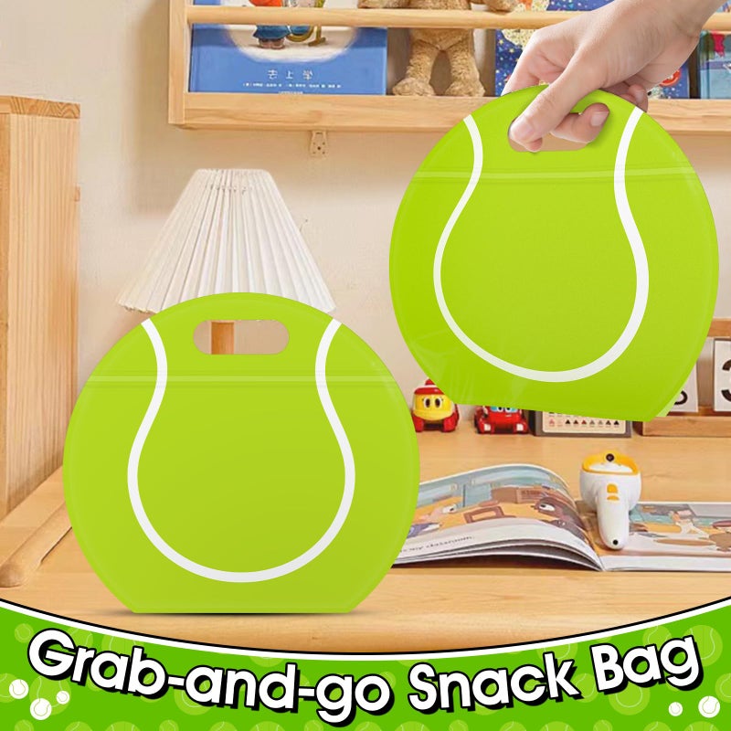 AKAIXI 24pcs Tennis Gift Bags with Handles Reusable Sealed Stand-Up Snack Bags, Tennis Themed Party Favors Birthday Supplies for Team Practice/Game Day, Gifts for Tennis Lovers, Players, Coaches - Image 5