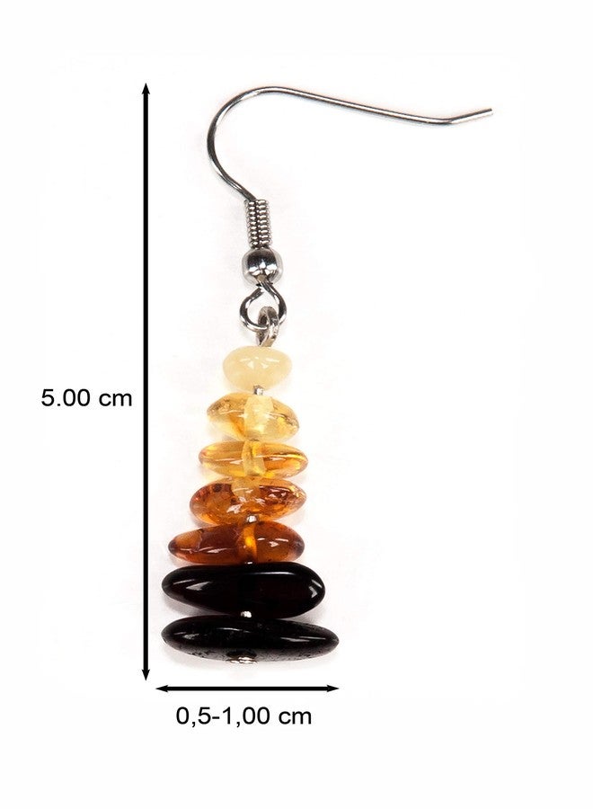 AMBERAGE Natural Baltic Amber Earrings (3colour) (RAINBOW) - Image 2