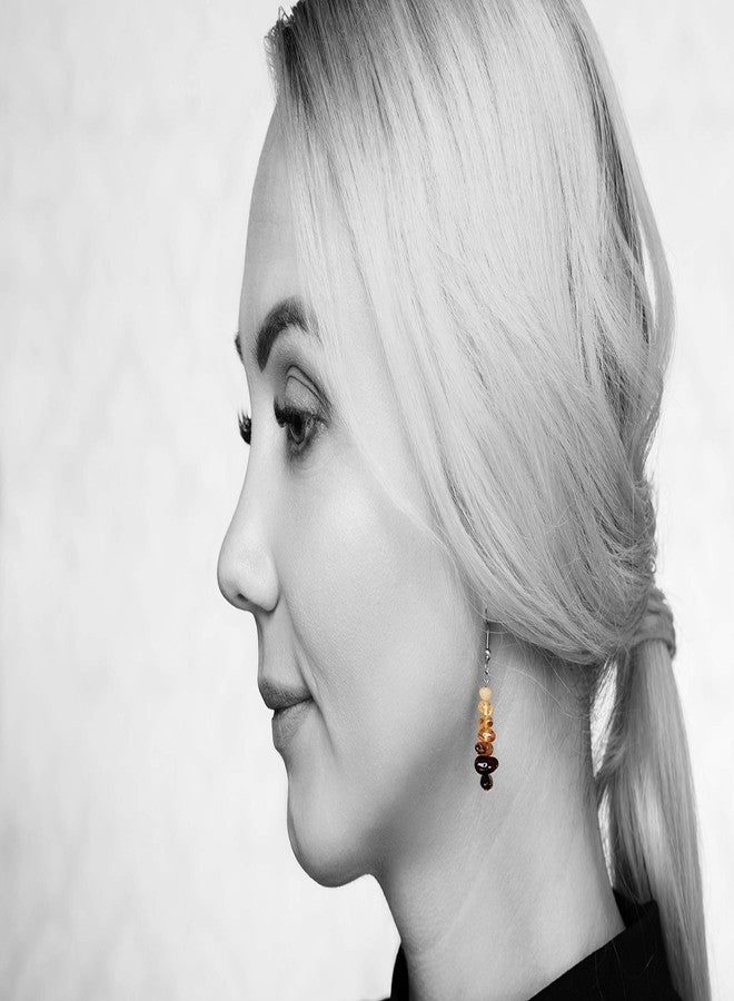AMBERAGE Natural Baltic Amber Earrings (3colour) (RAINBOW) - Image 5