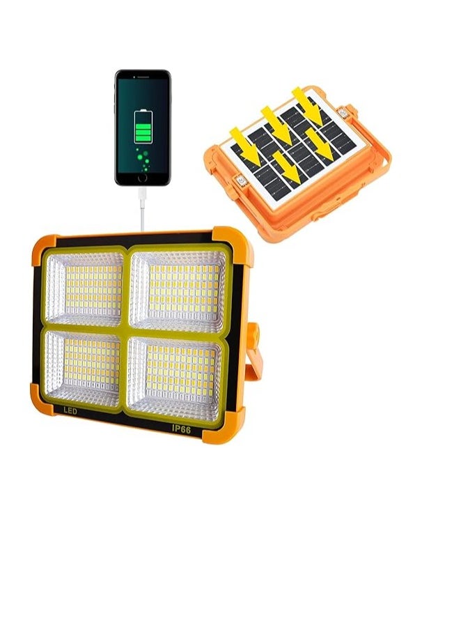 NOVEX Solar LED Work Lights, 200W Rechargeable Portable USB Flood Light 4 Modes Security Job Site Lighting Waterproof 3000LM for Outdoor Camping Fishing Hiking Car Repairing Emergency  - Image 1