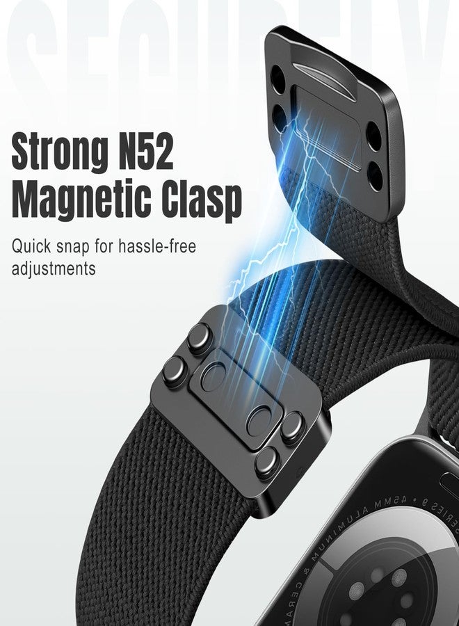 Getino Stretchy Nylon Band Compatible with Apple Watch Bands for Men Women 44mm 45mm 42mm 46mm 49mm 40mm 38mm 41mm, Magnetic Clasp Waterproof Soft Elastic Sport Strap for iWatch Series 11 10 9 8-1 Ultra 3 SE - Image 3