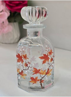 Damanhoor Decorative Empty Glass Perfume Oil Bottle Autumn Leaf Design Refillable 