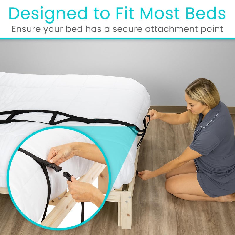 Vive Bed Ladder Assist - Pull Up Assist Device with Handle Strap - Rope Ladder Caddie Helper - Sitting, Sit Up Hoist for Elderly, Senior, Injury Recovery Patient, Pregnant, Handicap - Padded Hand Grip - Image 5