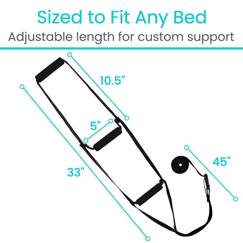 Vive Bed Ladder Assist - Pull Up Assist Device with Handle Strap - Rope Ladder Caddie Helper - Sitting, Sit Up Hoist for Elderly, Senior, Injury Recovery Patient, Pregnant, Handicap - Padded Hand Grip - Image 3
