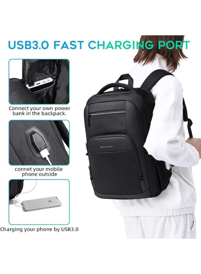 بانجي شنطة ظهر للاب توب بمنفذ شحن USB متوافقة مع لاب توب مقاس 15.6 بوصة، شنطة لاب توب بحجم مناسب للسفر للرجال والنساء من بانج - Image 2