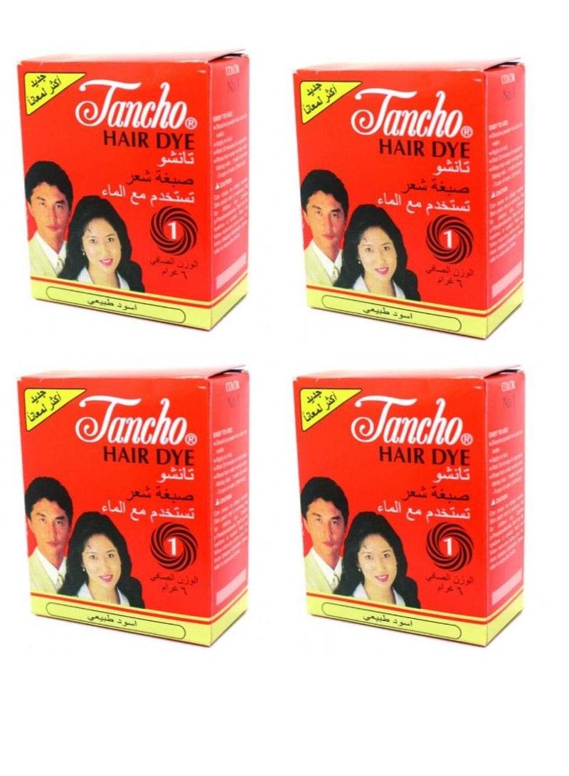 تانشو صبغة شعر، اسود - 6 غم -4 قطعه